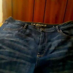Two pair of American eagle blue jeans